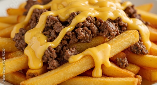 Cheesy beefy loaded french fries