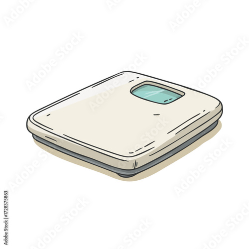 Handdrawn Detailed Scale for Body Weight Measurement Health Illustration