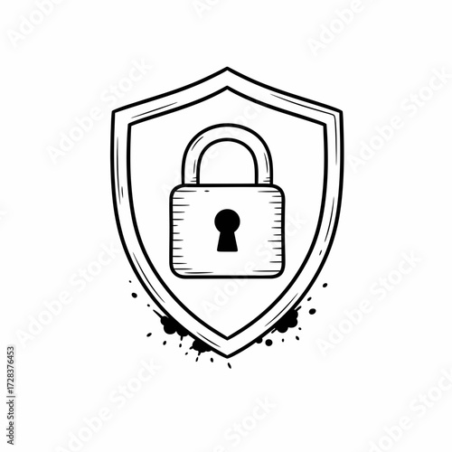 A shield icon with a padlock, depicting security and protection.