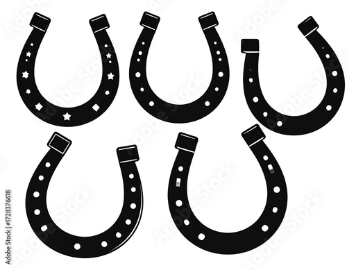 Black horseshoe silhouettes