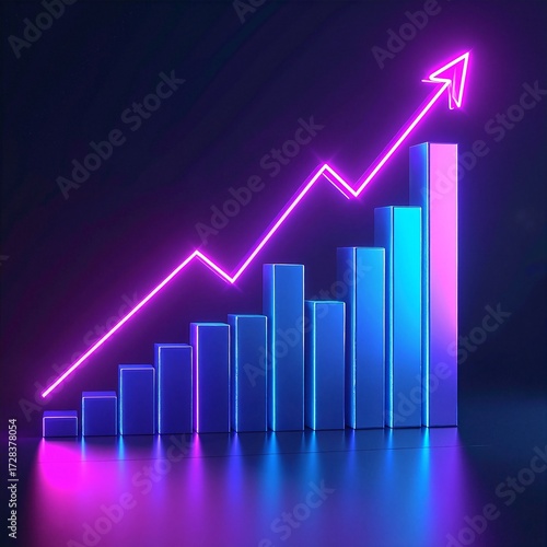 A vibrant bar chart displaying increasing values, with a bold arrow pointing upwards, symbolizing growth and progress in data analysis. Free Download A vibrant bar chart displaying increasing values, with a bold arrow pointing upwards, symbolizing growth and progress in data analysis. - GFXLoad