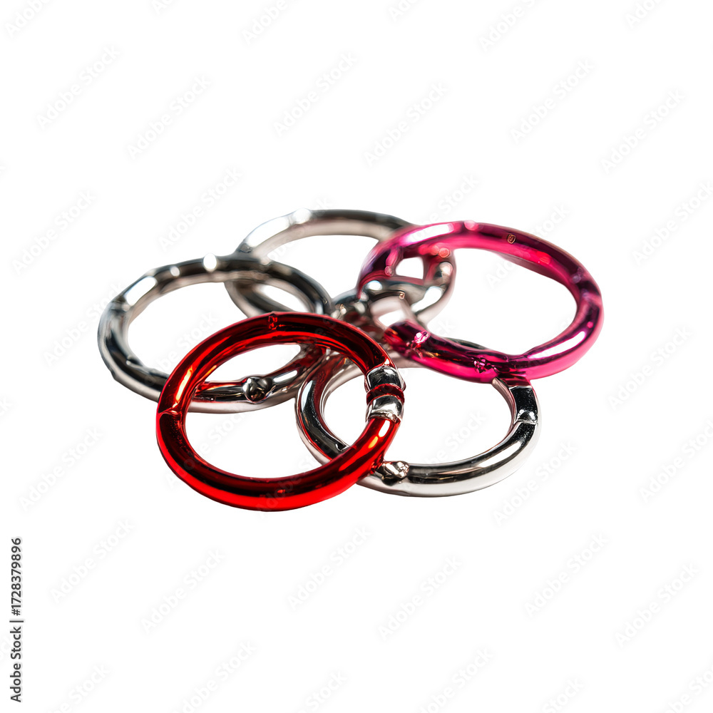 Fototapeta premium Colorful metal rings, overlapping