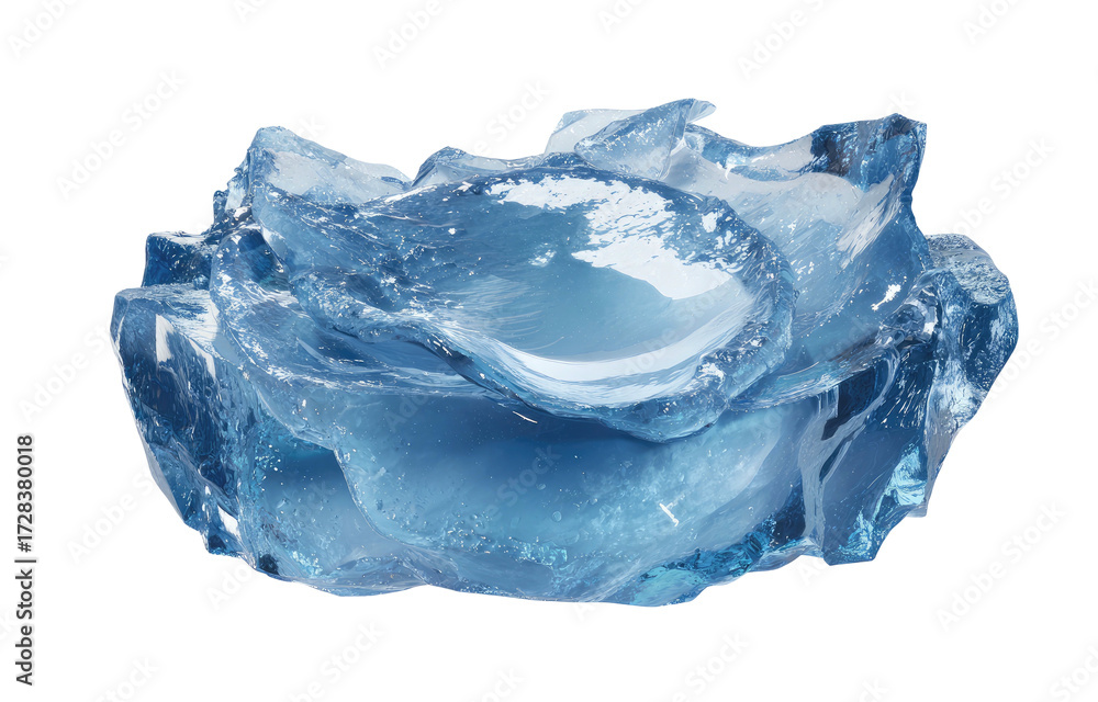 Obraz premium A sculpted, translucent blue ice crystal