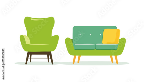 Chair And Sofa Vector Icon