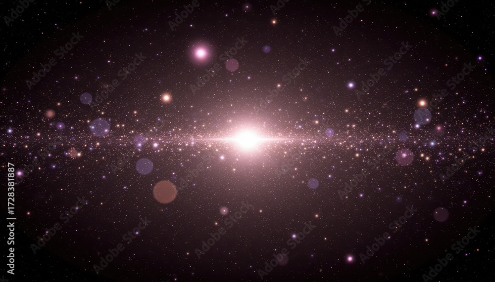 Fototapeta premium Shining star in the cosmic abyss, a celestial spectacle of light and darkness bright