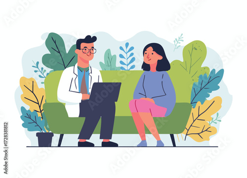 Patient Chats Via Laptop With Psychologist