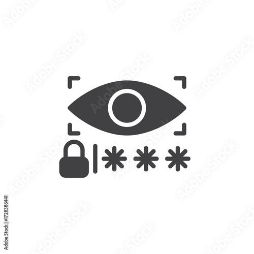 Password eye visibility solid icon