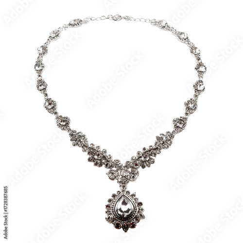 Wallpaper Mural Silver necklace with ornate gems Torontodigital.ca