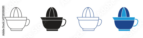 Juicer squeezer icon set ,squeezer icon from kitchen collection, juicer, utensil outline icon isolated on white background. Vector illustration .
