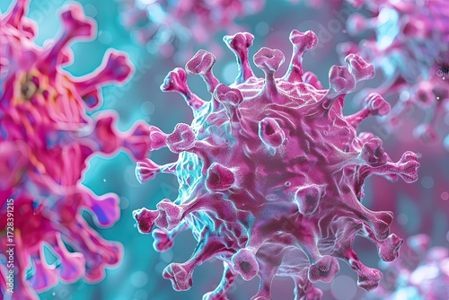 Microscopic view of human erythrocytes and leukocytes in blood sample