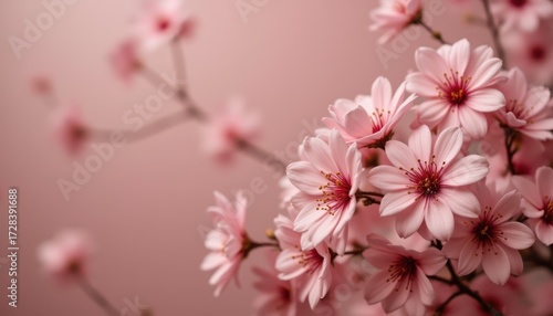 Exquisite pink flowers bouquet on matching background, a stunning visual harmony