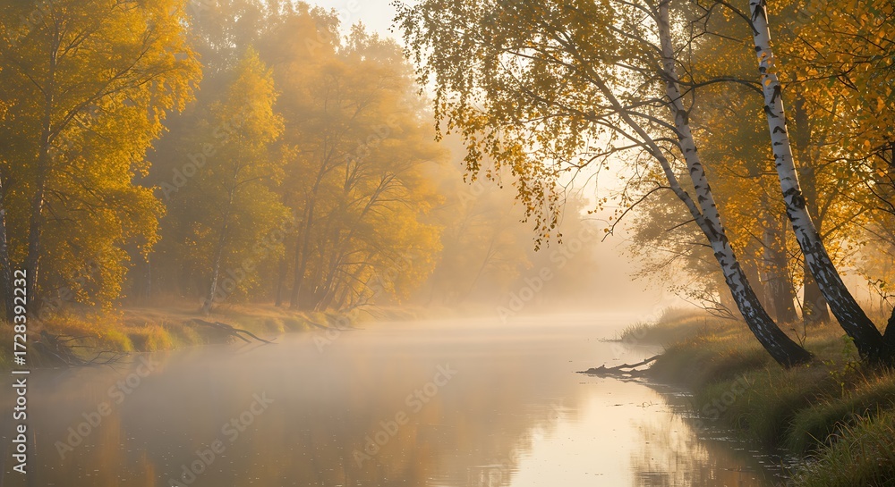Fototapeta premium Autumnal river mist