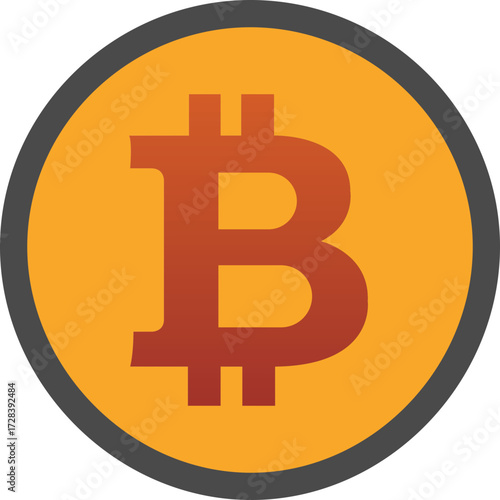 Bitcoin icon sign payment symbol Cryptocurrency logo Simple vector Colorful