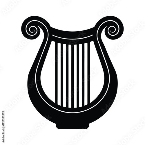 ancient harp lyre background icon