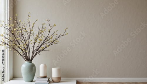 Elegant floral arrangement, vibrant bouquet in a classic vase on table setting