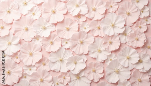 Elegant pink background with delicate white flowers, a soft and romantic design gentle