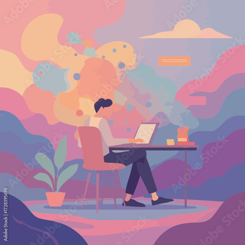 woman in the cafe