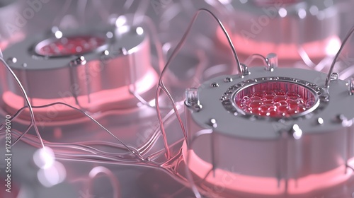 Electrochemical cell setup anode and cathode immersed in solution