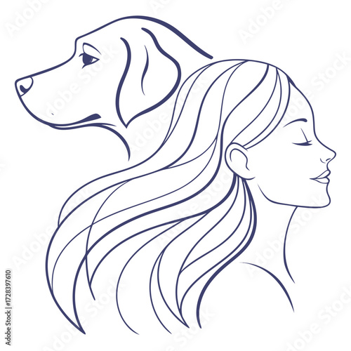 girl with long hair vector