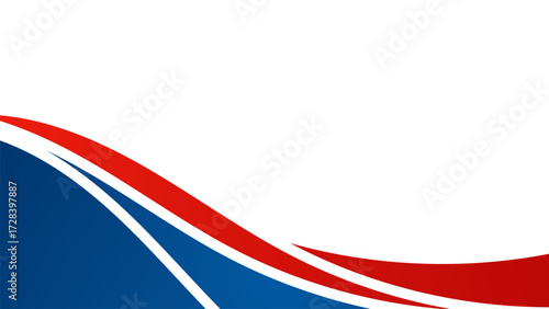 modern flowing curves background design. abstract red and blue wave banner with copy space. 