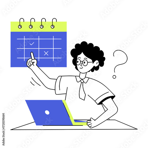 Design calendar planning schedule appointment reminder deadline task management laptop organization time management verctor art illustration png