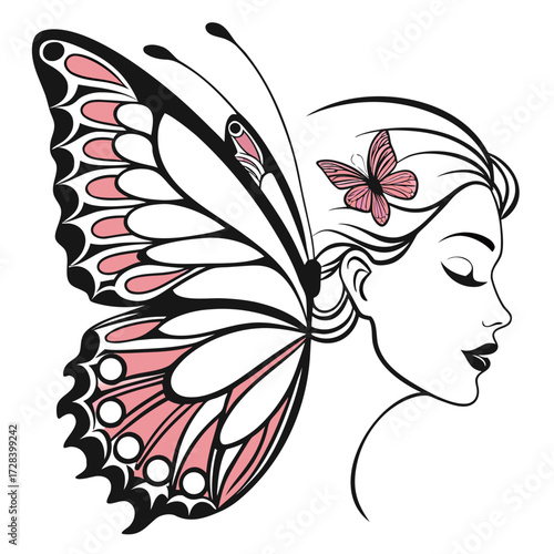 woman with butterfly