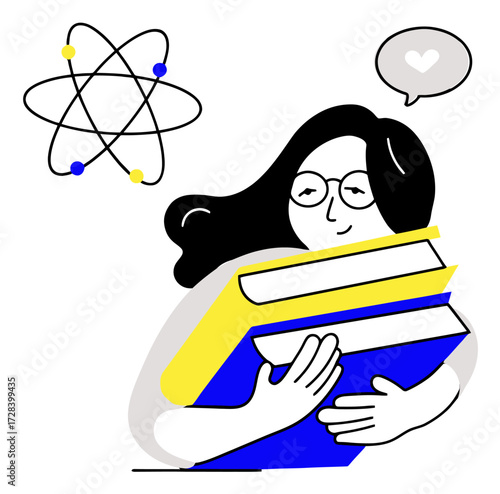 Design reading book love heart knowledge education learning study open book hands bookworm literature library verctor art illustration png