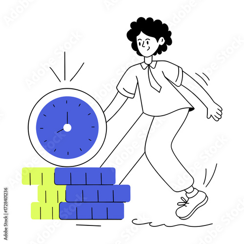 Design time management clock money finance investment business wealth savings growth financial planning strategy asset verctor art illustration png
