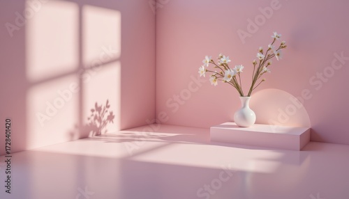 Elegant floral arrangement, vibrant bouquet in a decorative vase on classic table setting