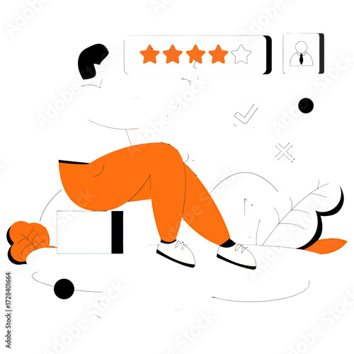 Design customer experience rating feedback review star rating online review business review product review user review verctor art illustration png