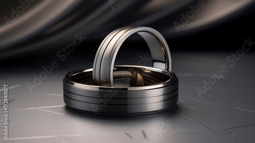 A photo of a sleek titanium matching set.
