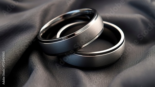 A photo of a sleek titanium matching set. ,