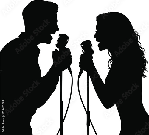 silhouette of young couple
