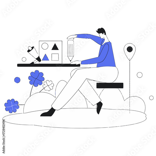 Design illustration design art drawing pencil artist creative graphic designer workspace digital design work verctor art illustration png