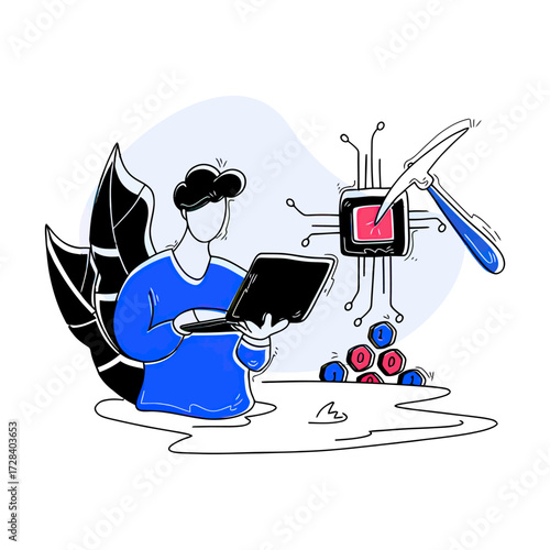 Design programmer coding laptop developer software engineer technology computing it solutions data science ai 1010 verctor art illustration png