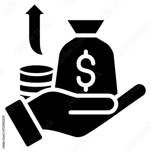 Revenue Stream glyph icon
