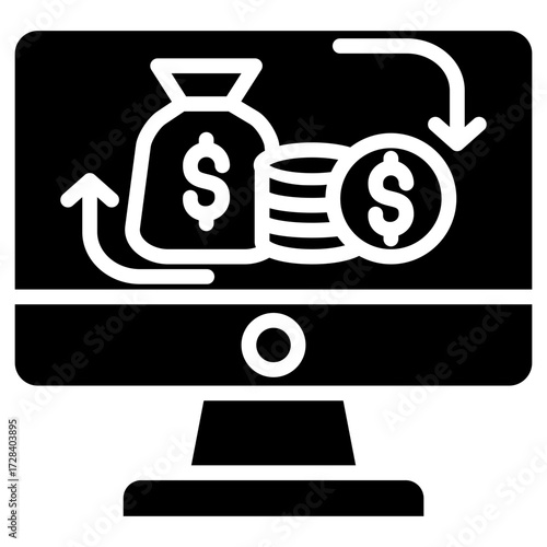 Online Budget glyph icon