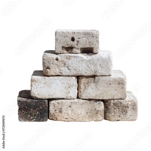 Stack of Weathered Bricks