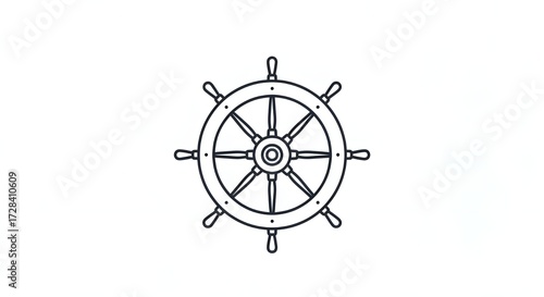 Classic wooden ship s wheel illustration