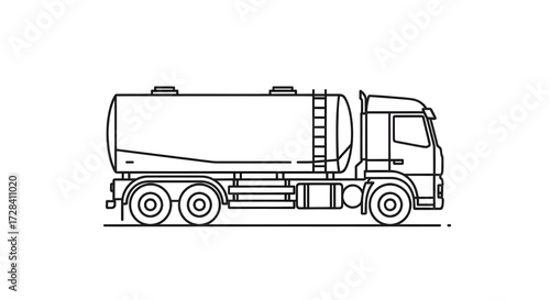 Outline drawing of a modern tanker truck