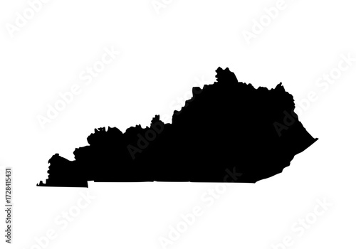 Vector art of black silhouette of kentucky state