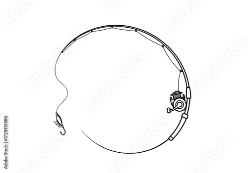 Vector art of handdrawn minimalist snake or rope illustration with simple loop design