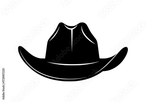 Vector art of black cowboy hat silhouette