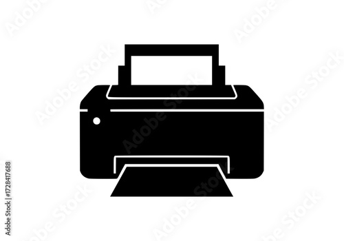 Vector art of black printer icon, simple and modern design for office and tech use