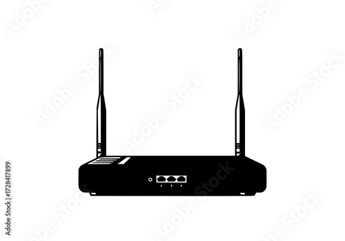 Vector art of highspeed dualantenna wireless router