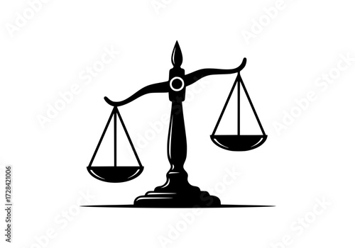 Vector art of classic black and gold justice scales symbol