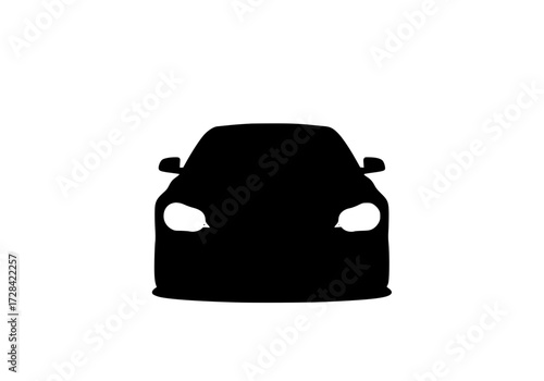 Vector art of black car silhouette, minimalist vehicle outline for design and graphics