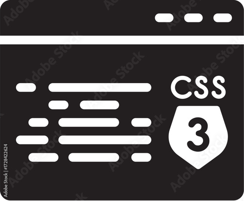 Css3 web development vector illustration icon for scalable website design and coding