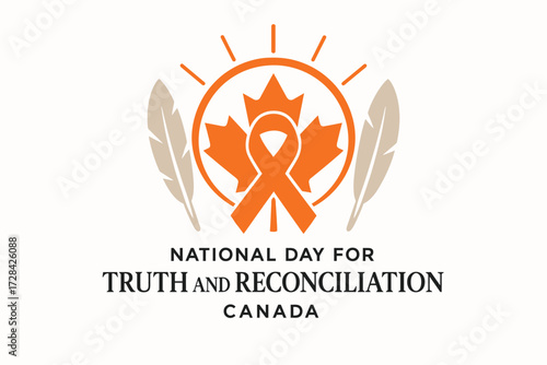 National Day for Truth and Reconciliation Canada Minimal Flat Illustration with Symbolic Elements