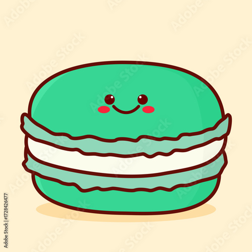 hand drawn vector illustration of an macaron